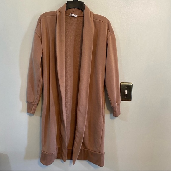 Olive & Oak sweatshirt long open cardigan camel color extra small - Picture 1 of 7